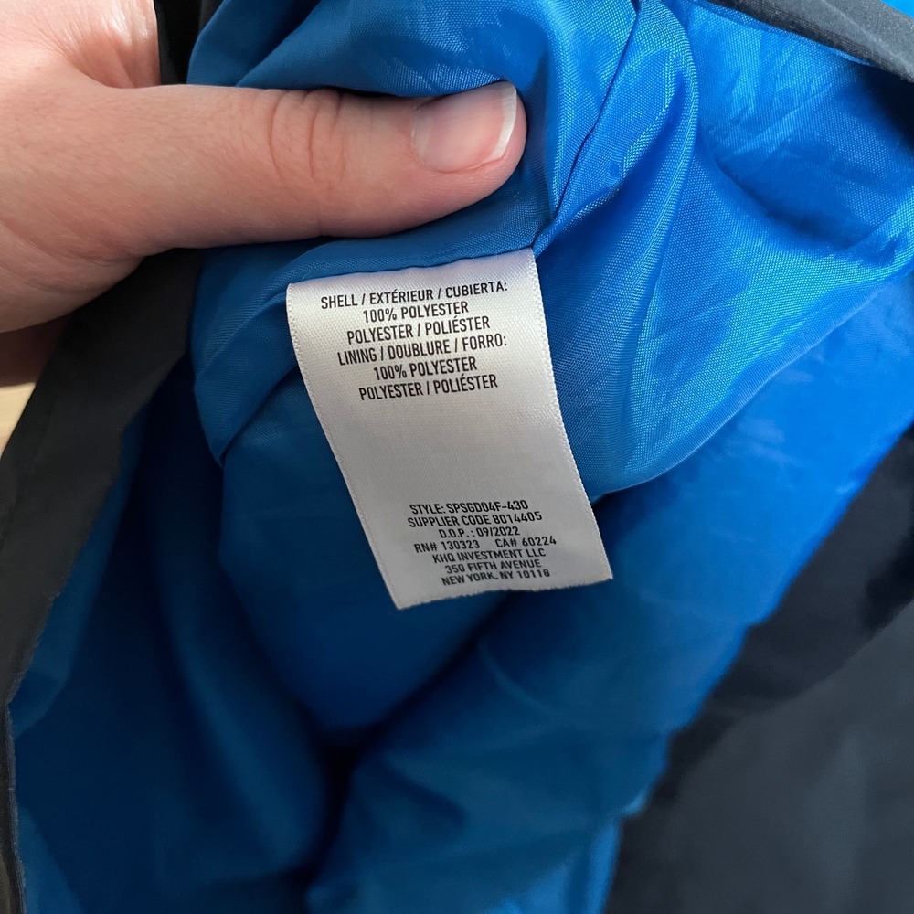 Spyder Boys‎ Blue Black Colorblock Half Zip Hooded Anorak Rain Jacket Sz L 14/16 - Picture 7 of 9